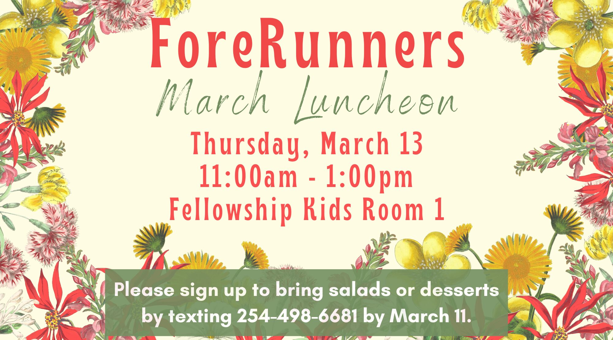 ForeRunners Lunch 3.13.25