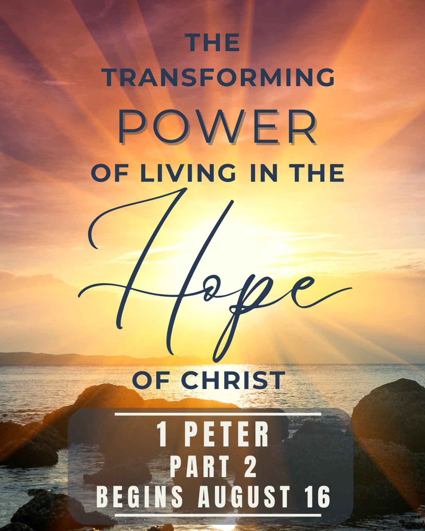 Hope in Christ is more than passive optimism—it is the transforming power that reshapes every part of our lives.  Join us this Sunday, August 16, as we begin Part 2 of our sermon series through 1 Peter. As we explore chapters 4–5, we’ll discover together how a growing relationship with Jesus Christ produces holiness in our daily choices, harmony in our relationships, and humility in our character in every season of life. We can’t wait to see you at 9:00am or 10:45am!